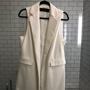 Long White Crepe Zara Vest